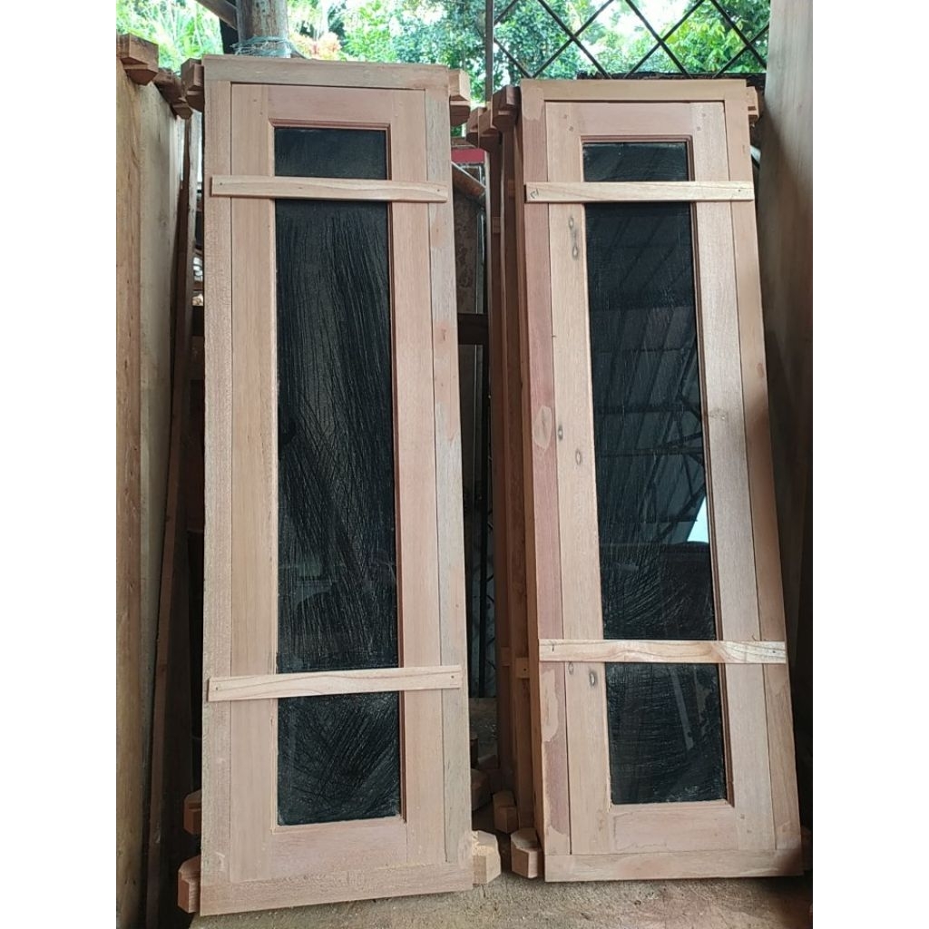 Kusen Jendela Kayu Mahoni | Jendela Kamar Minimalis Custom Ukuran | Jendela Kamar 40cmx140cm
