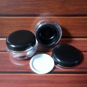 Pot Cream Acrylic 15gr Hitam Silver | Wadah Kosmetik Skincare & Lipbalm