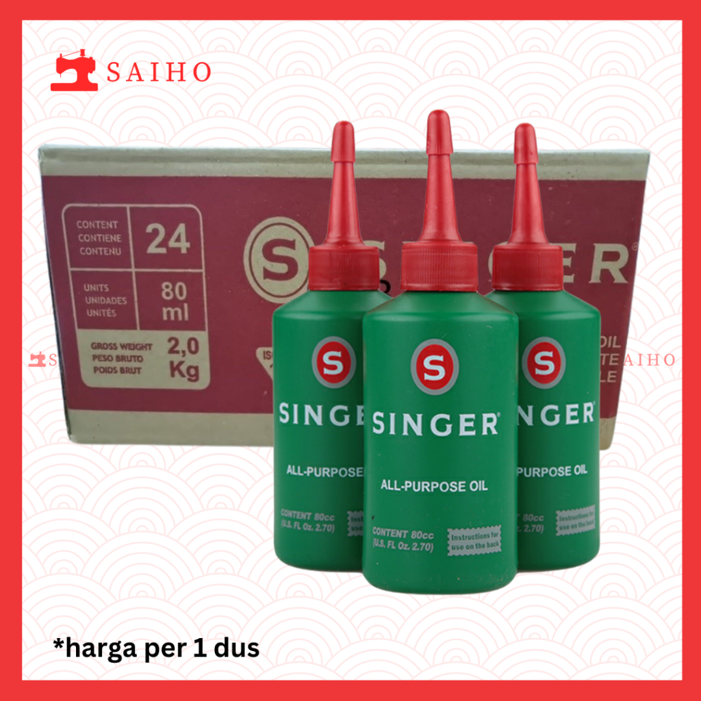1 DUS - SINGER All Purpose Oil | Minyak Pelumas SINGER Untuk Mesin Jahit (isi 24 botol)