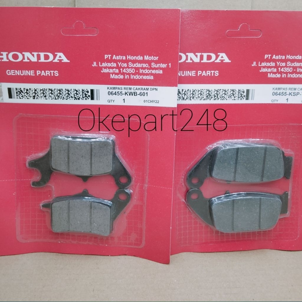 dispad honda kampas rem depan belakang sonic 150 supra gtr