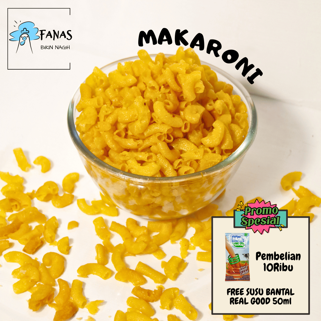 

Makaroni 50gr Rasa & Ori | Snack Makaroni | Jajan Makaroni | Kripik Makaroni | Keripik Makaroni | Jajan Jadul | Fanas Snack