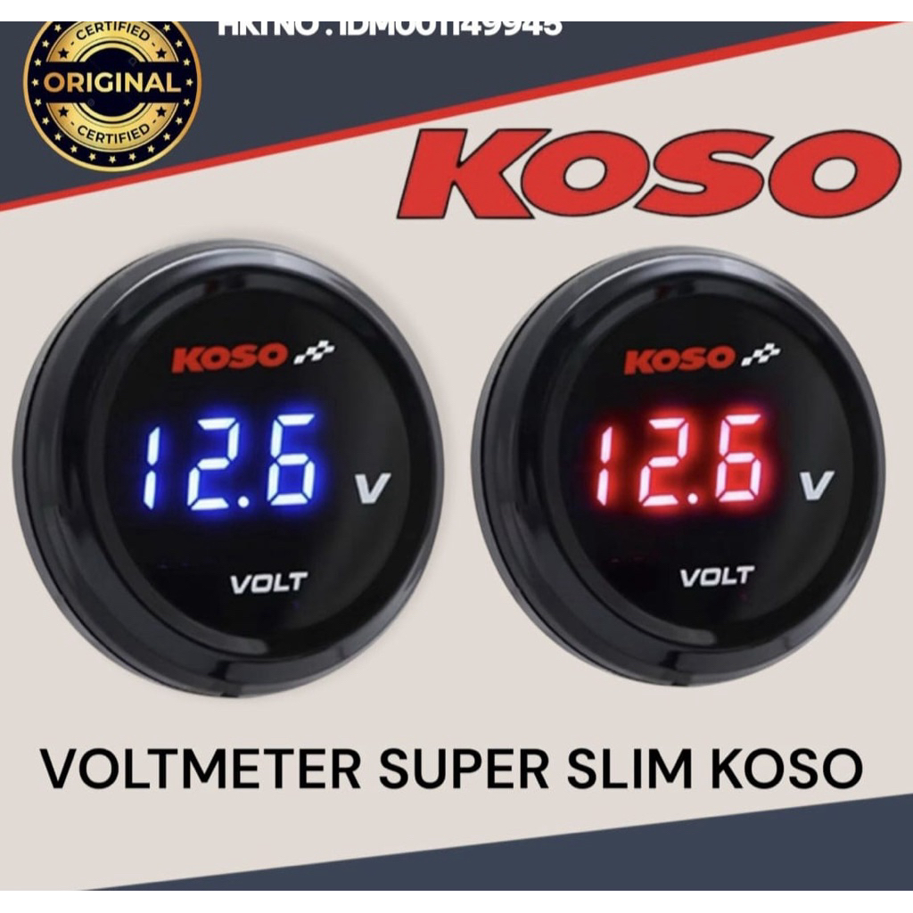 Voltmeter koso bulat speedometer motor speedometer mobil koso bulat