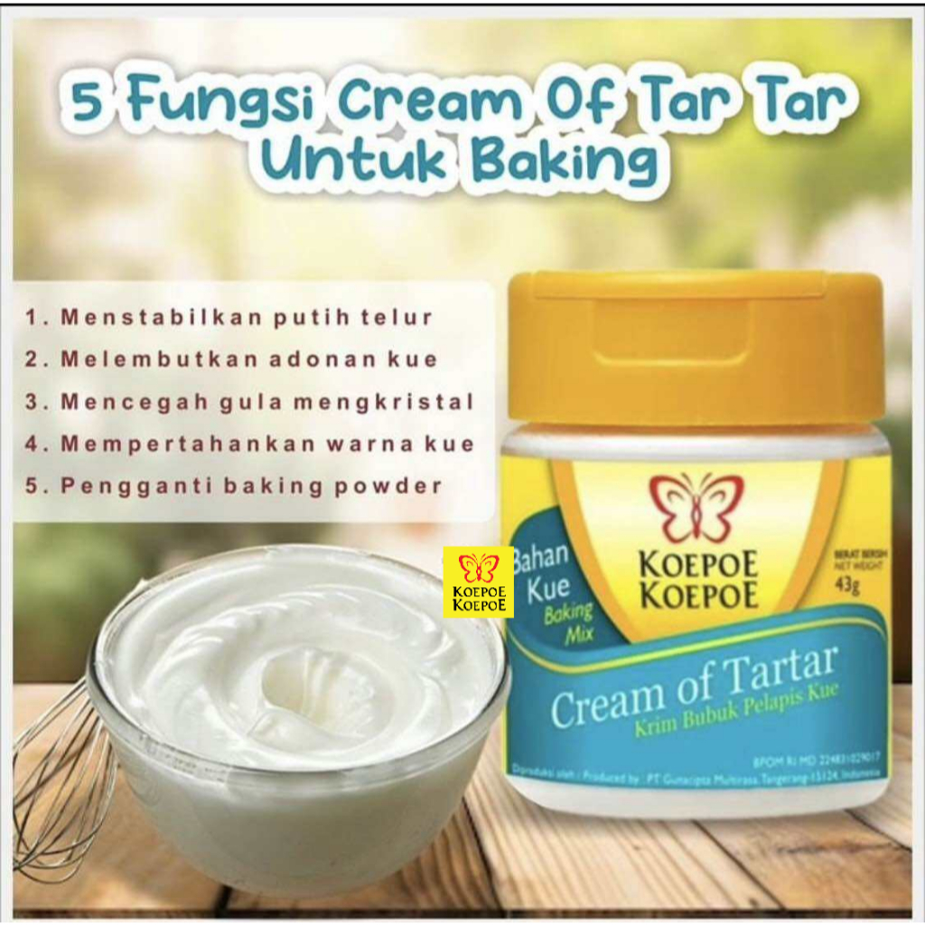 

KRIM BUBUK PELAPIS KUE/CREAM OF TARTAR (43gr)
