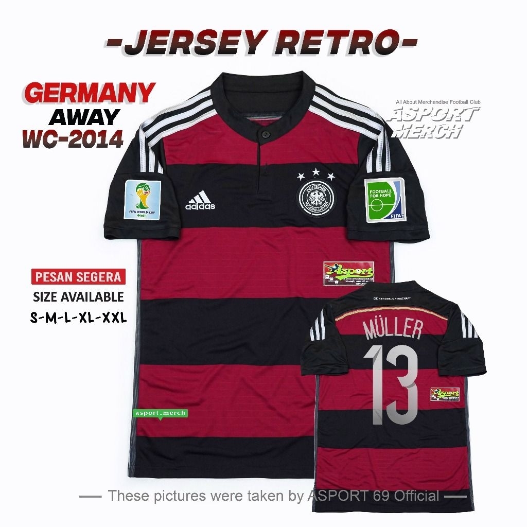 JERSEY RETRO JERMAN AWAY 2014 JERSEY JERMAN AWAY 14