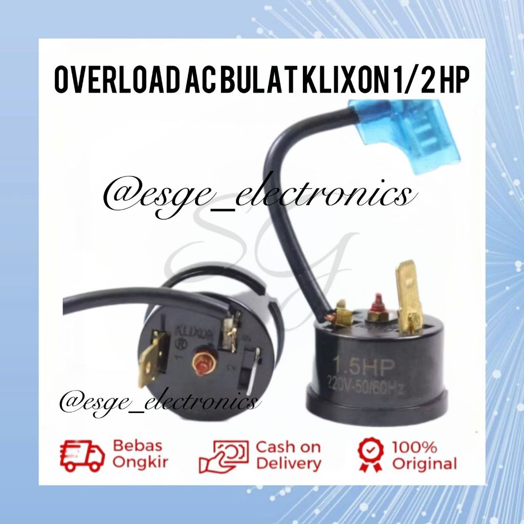 ORIGINAL OVERLOAD AC KOMPRESOR 1/2 HP 1/2 PK KLIXON OVERLOAD AC BULAT KLIXON