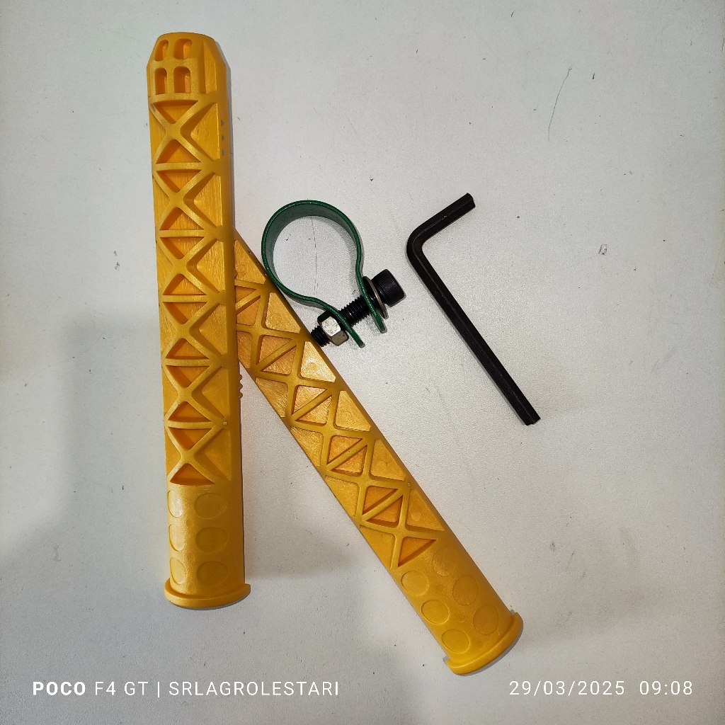 klem satu set pengikat egrek ke pipa gala sawit ukuran 33mm sudah di lengkapi kunci L