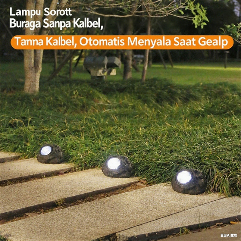 Lampu Batu Surya LED Outdoor Garden Dekorasi Taman Taman Air Sorotan Simulasi Surya Simulasi Batu La
