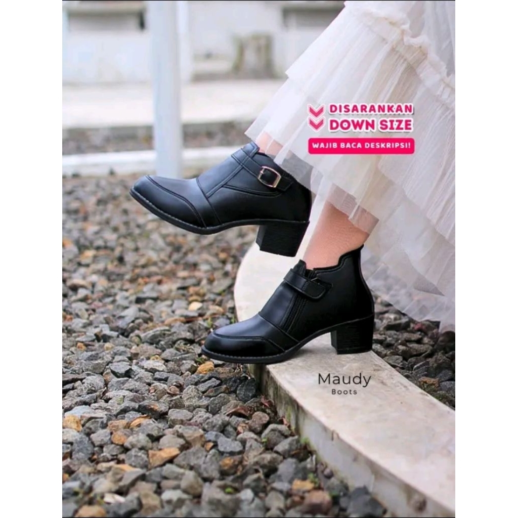 [PRE-ORDER] ONE LOVE MAUDY BOOTS 5CM - SEPATU BOOT WANITA KOREAN STYLE