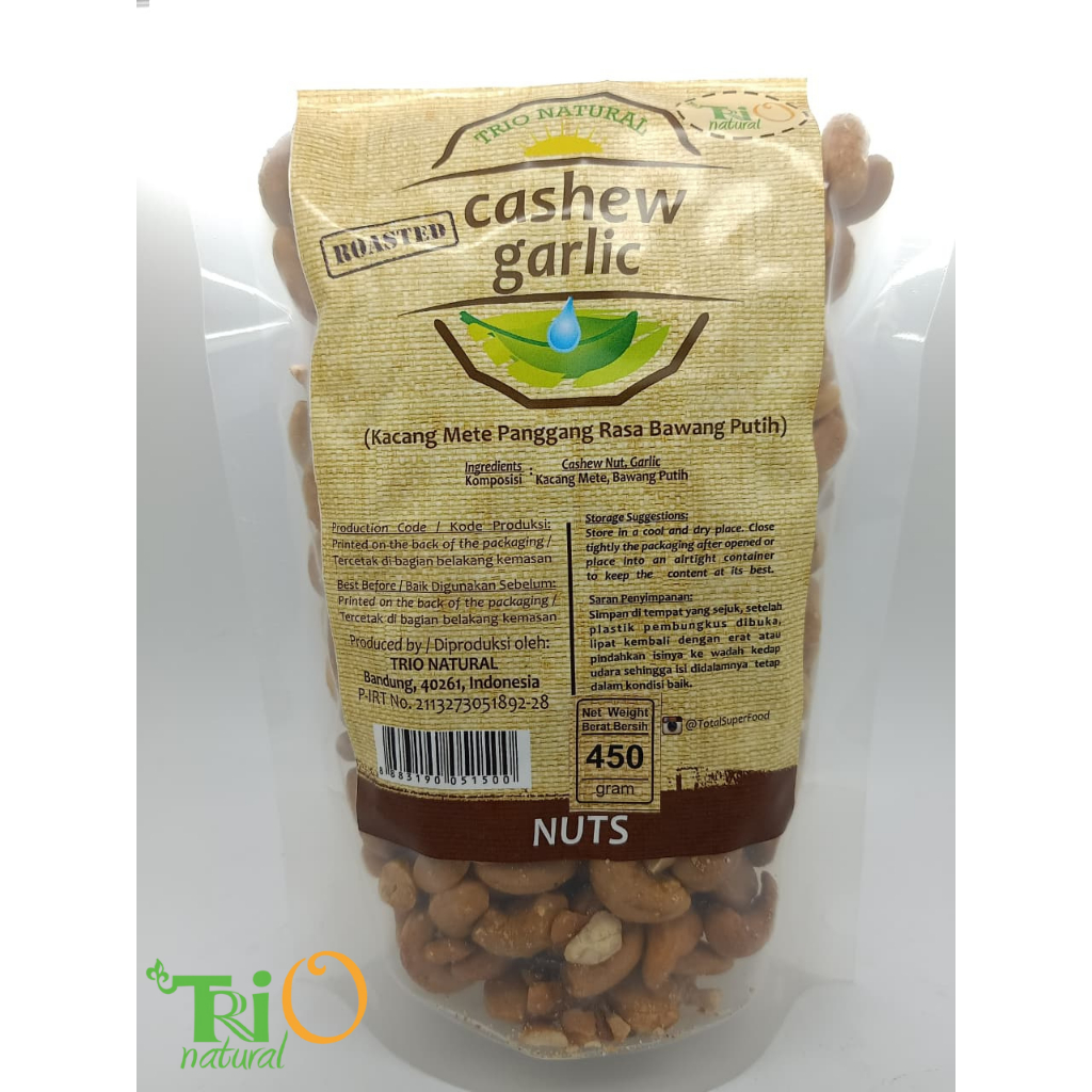 

Tri Natural Cashew Garlic Roasted (Kacang Mete Penggang Rasa Bawang Putih) 450 gram