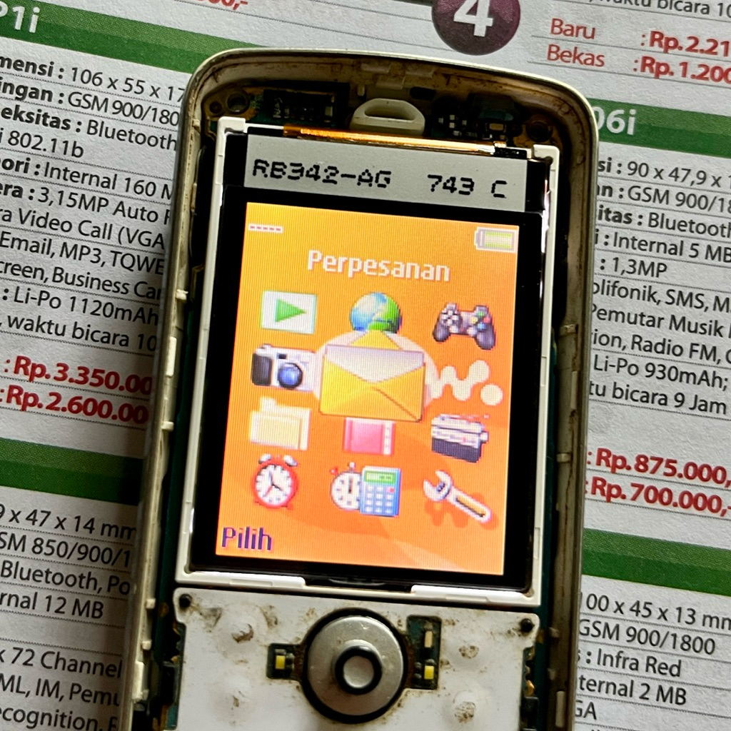 LCD Original Cabutan Sony Ericsson W200i/K310i/K320i