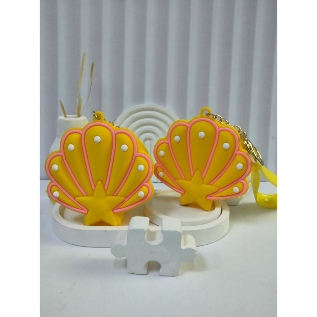 Gantungan Kunci Pouch Kerang Gantungan Hiasan Silikon Tas Dewasa Dan Anak Lucu