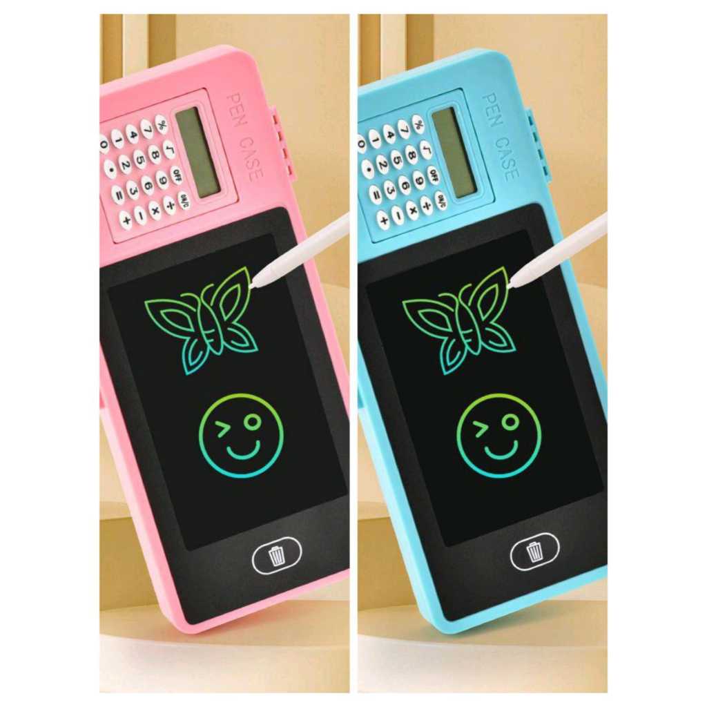 

Drawing Box Kotak Pensil Dan Papan Coret Kreatif Anak Dengan Kalkulator Digital Pad Edukasi Tempat Pensil Gambar + Kalkulator