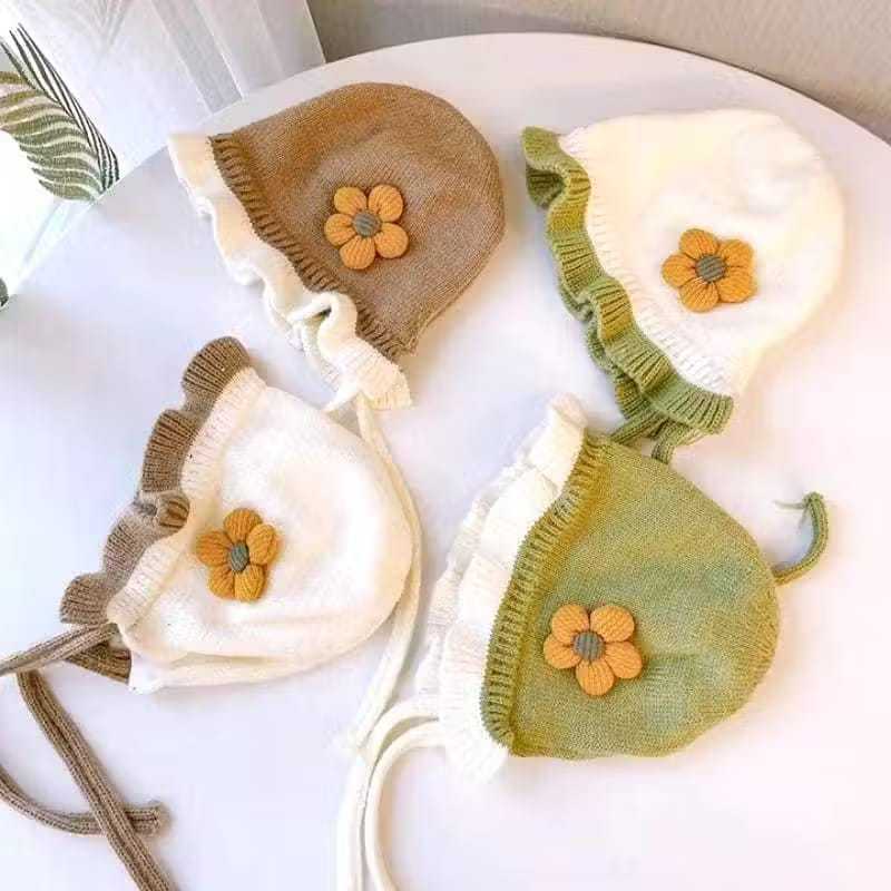 TOPI BONET RAJUT BAYI PEREMPUAN / TOPI BAYI PEREMPUAN