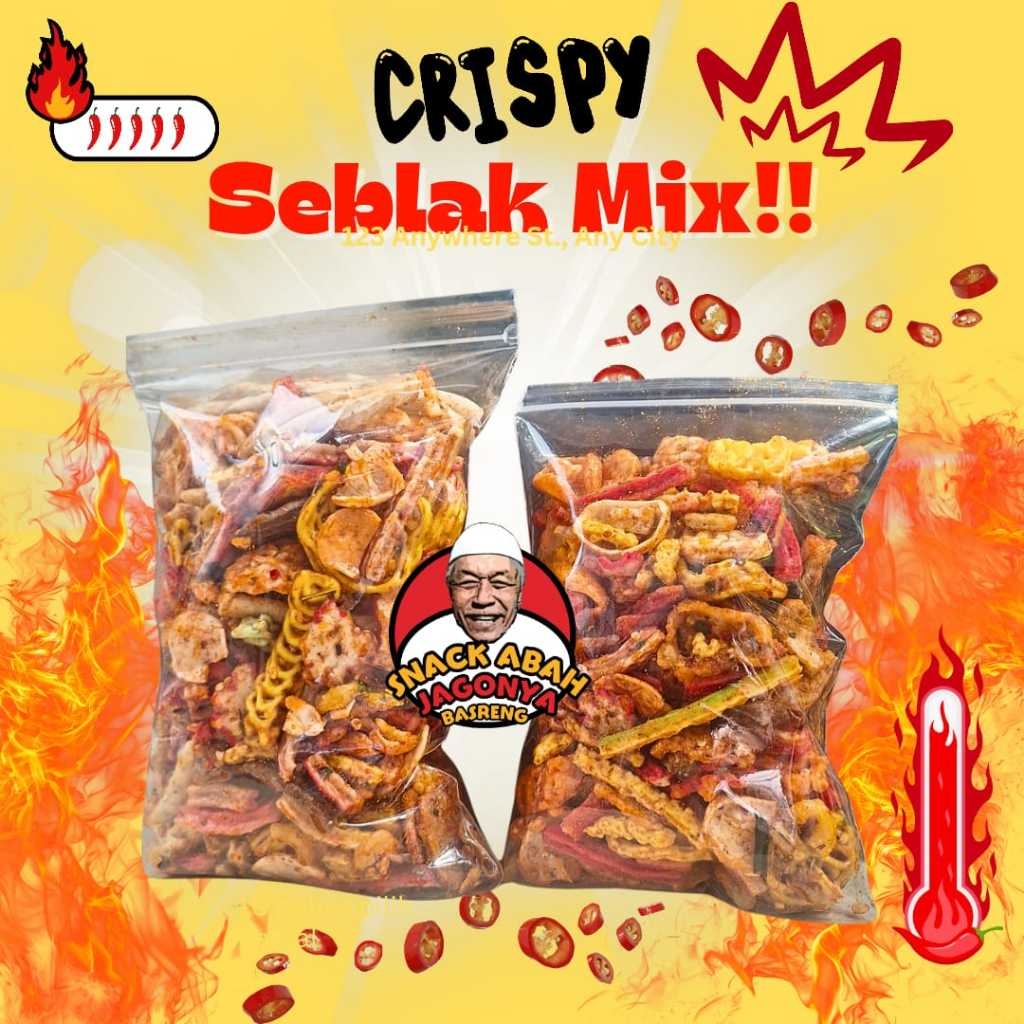 READY Snack Abah Kerupuk Seblak Campur Seblak Mix Daun Jeruk 500gr 250gr kerupuk beton