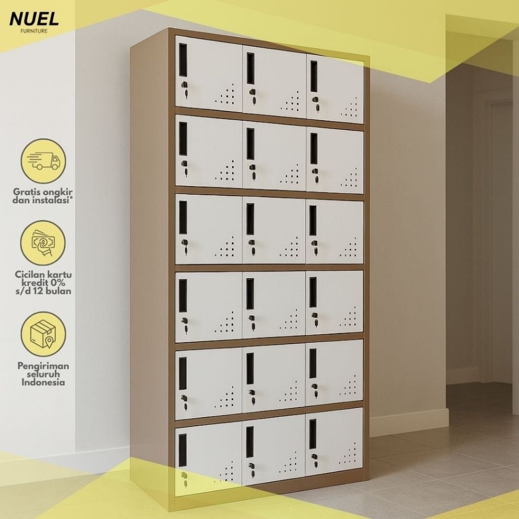 Loker Besi | Locker Besi | Kabinet Besi | Loker Besi 18 Pintu | Loker Besi 18 Pintu Sekolah