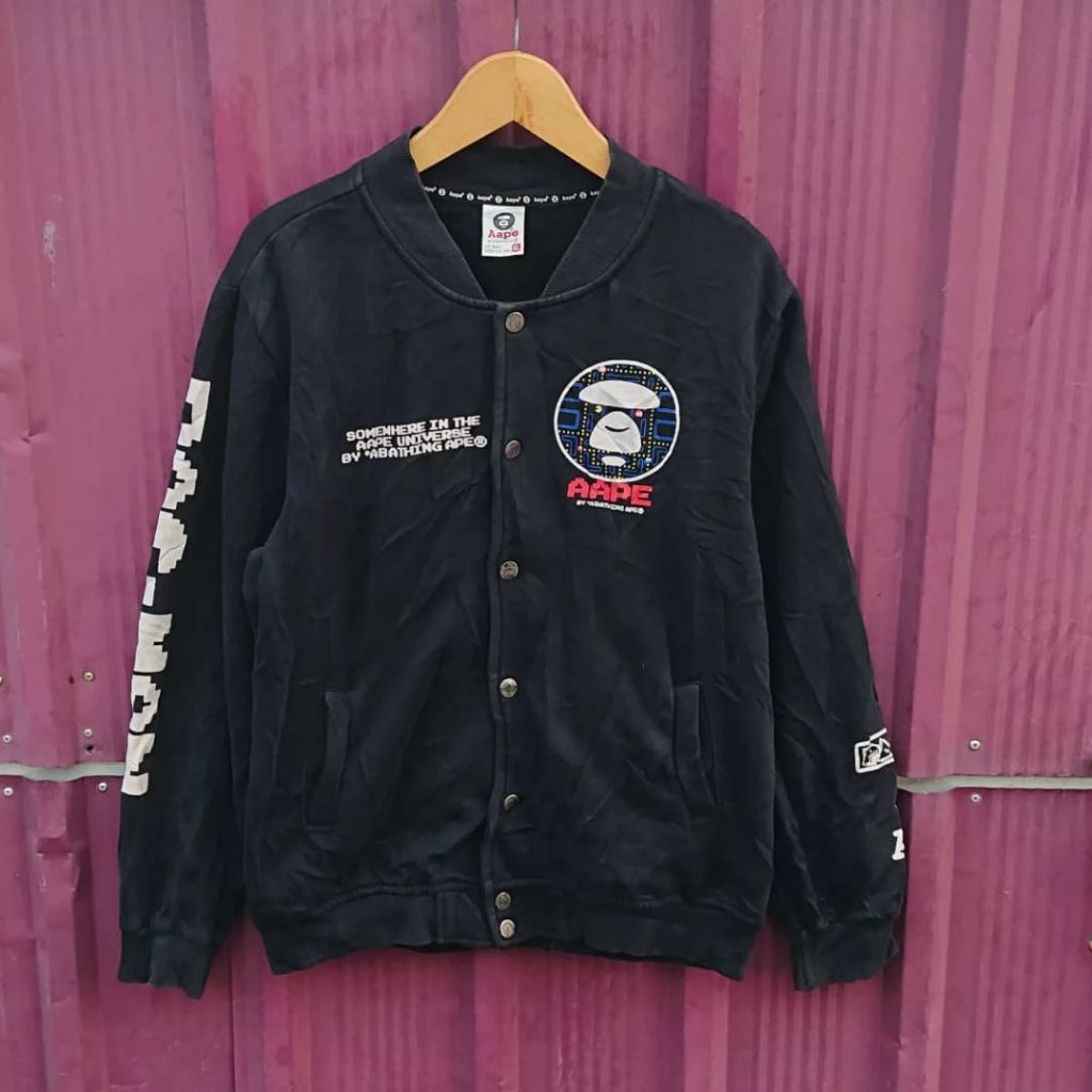 varsity jacket aape pacman