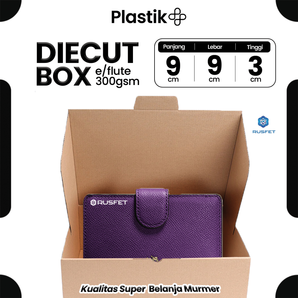 

DieCut Box Kardus Packing 9 X 9 X 3CM Rusfet Kotak Box Hampers Cardboard Dus Polos Harga Ecer