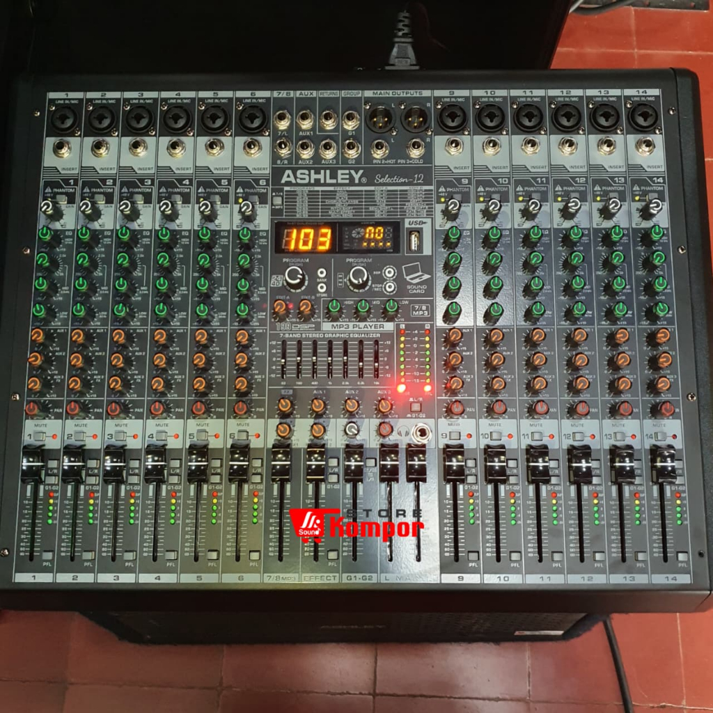 MIXER ASHLEY SELECTION12 ORIGINAL 12 CHANNEL / Ashley Selection 12 / Selection-12 USB Bluetooth
