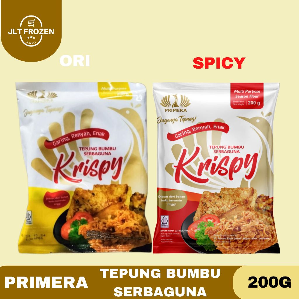 

SALE !!! ( BUY 1 GET 1 ) Primera Tepung Bumbu Serbaguna / Tepung Krispy / Crispy / Krispi Kemasan 200g ( Promo Buy 1 Get 1 EXP Spicy 8-25 / Original 10-25 )