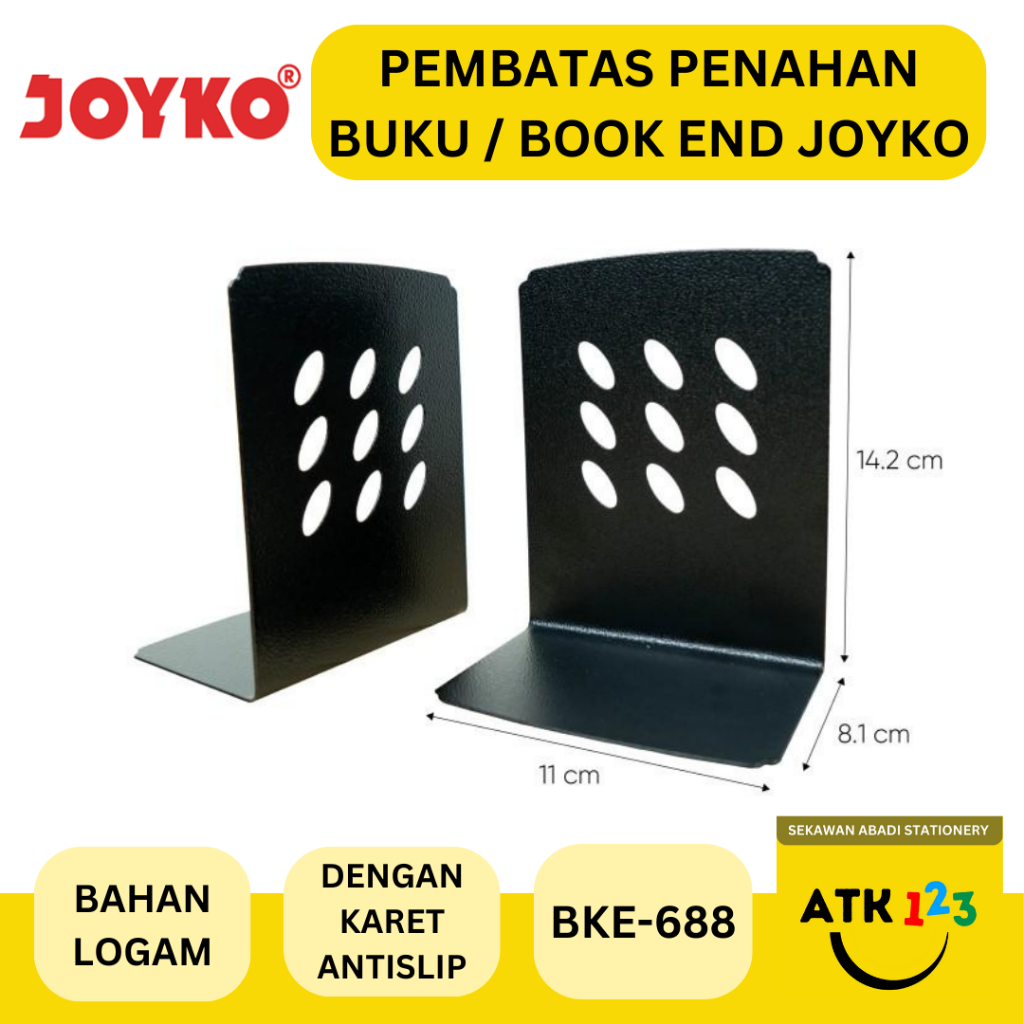 

JOYKO Pembatas Penahan Buku / Book End Merk Joyko Anti Slip BKE-688