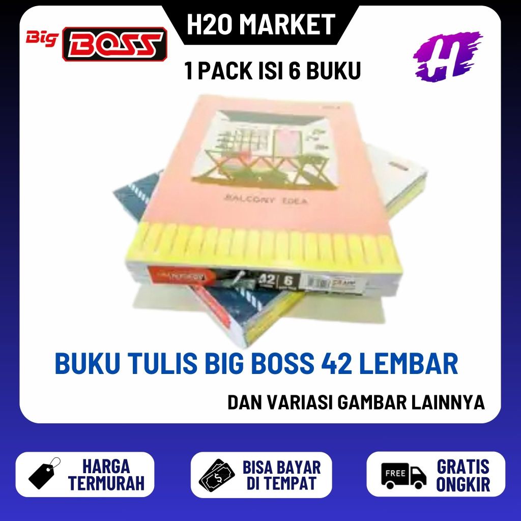 

❤️H2O❤️ BUKU TULIS BIG BOSS SIDU 42 LEMBAR (1 PAK)