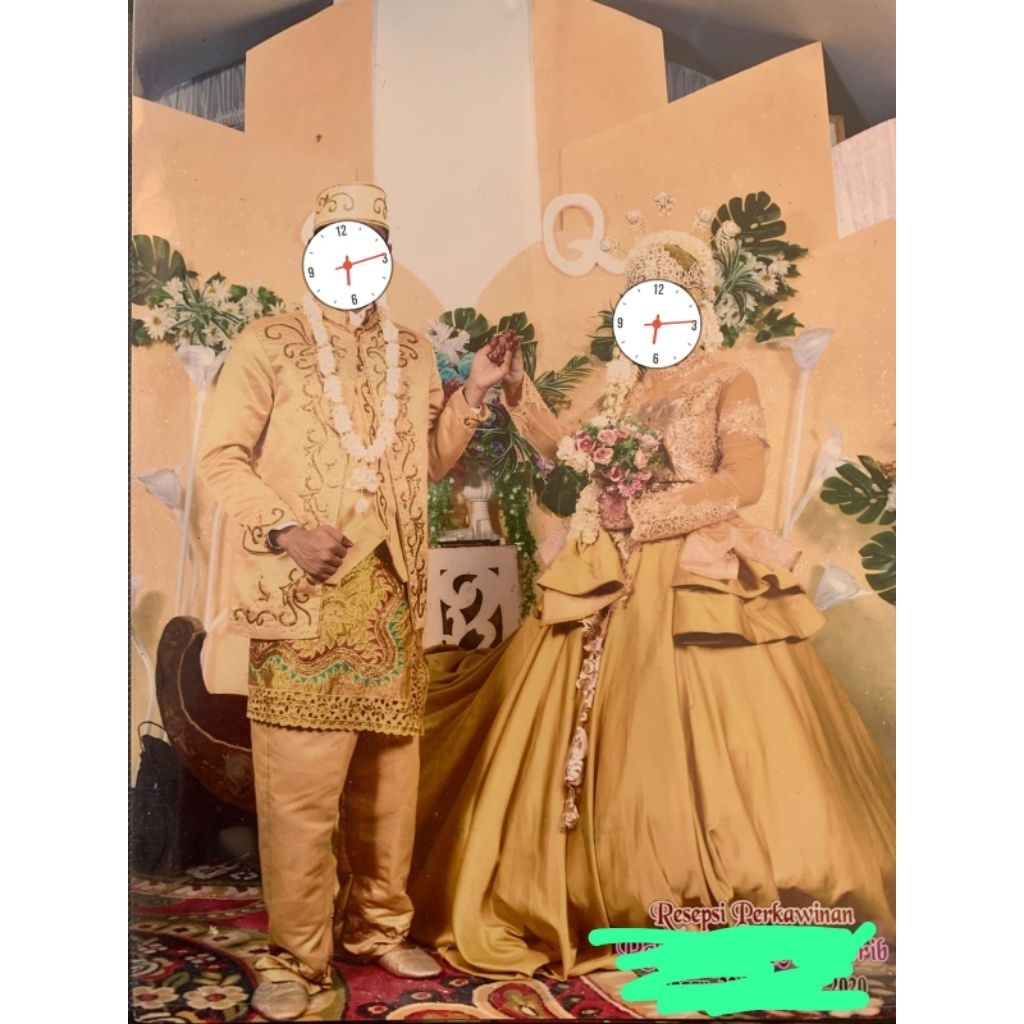 preloved gaun pengantin murah / gaun mekar / gaun mewah / gaun pengantin kuning