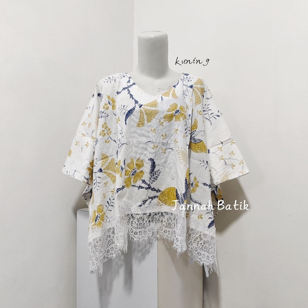 CROP BATIK BATWING RENDA KUPU/BLOUSE KONDANGAN/BLOUSE WANITA/KATUN