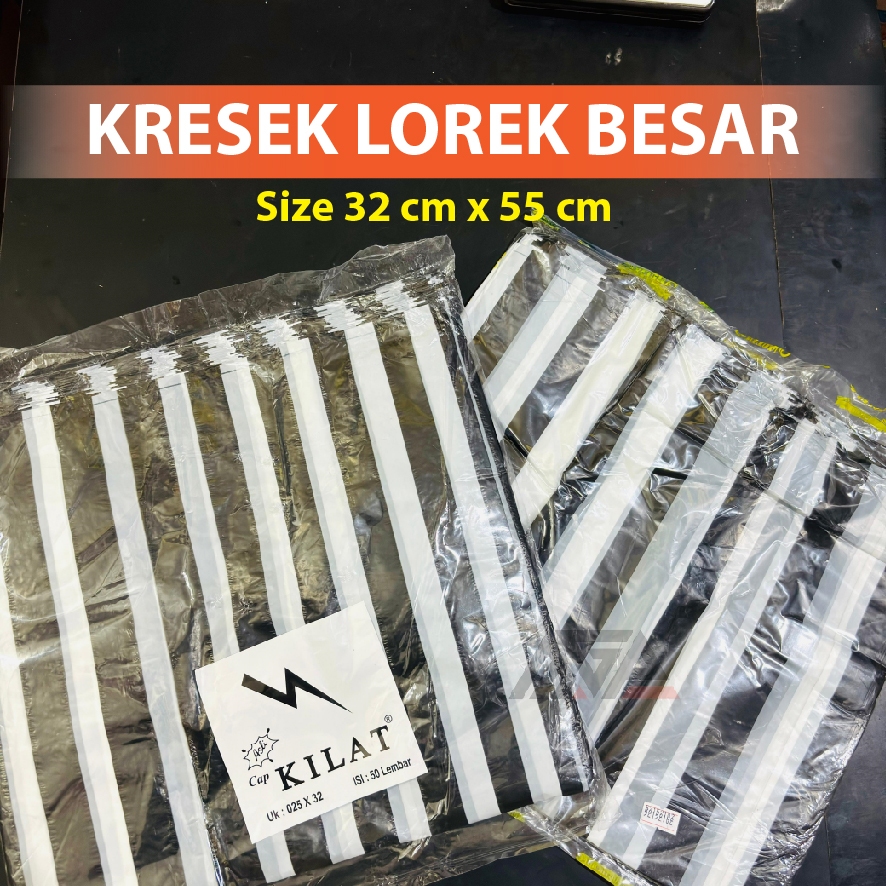 Kresek Besar Poleng Ukuran 32 | Kresek Lorek Besar | Kresek Hitam Putih