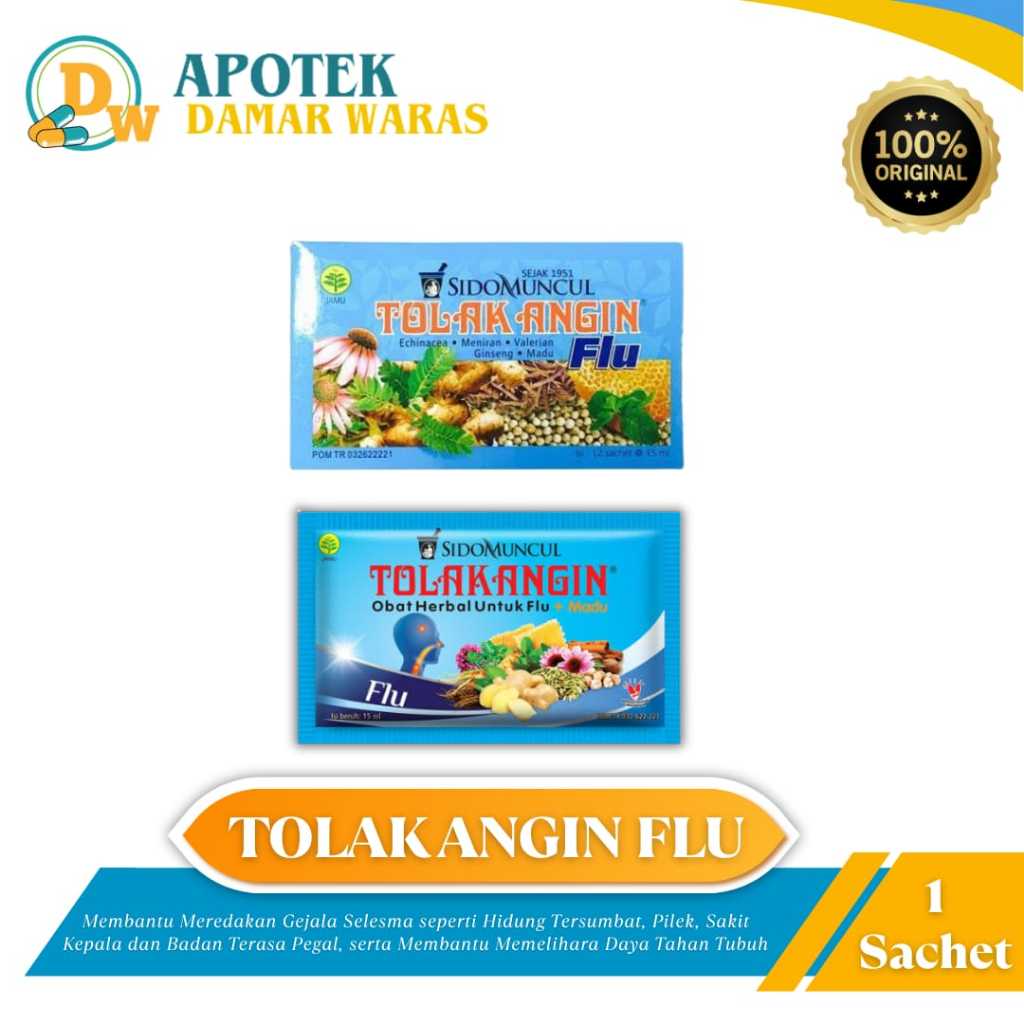 Tolak Angin Flu Cair 1 sachet Herbal - Flu Batuk Demam Pusing
