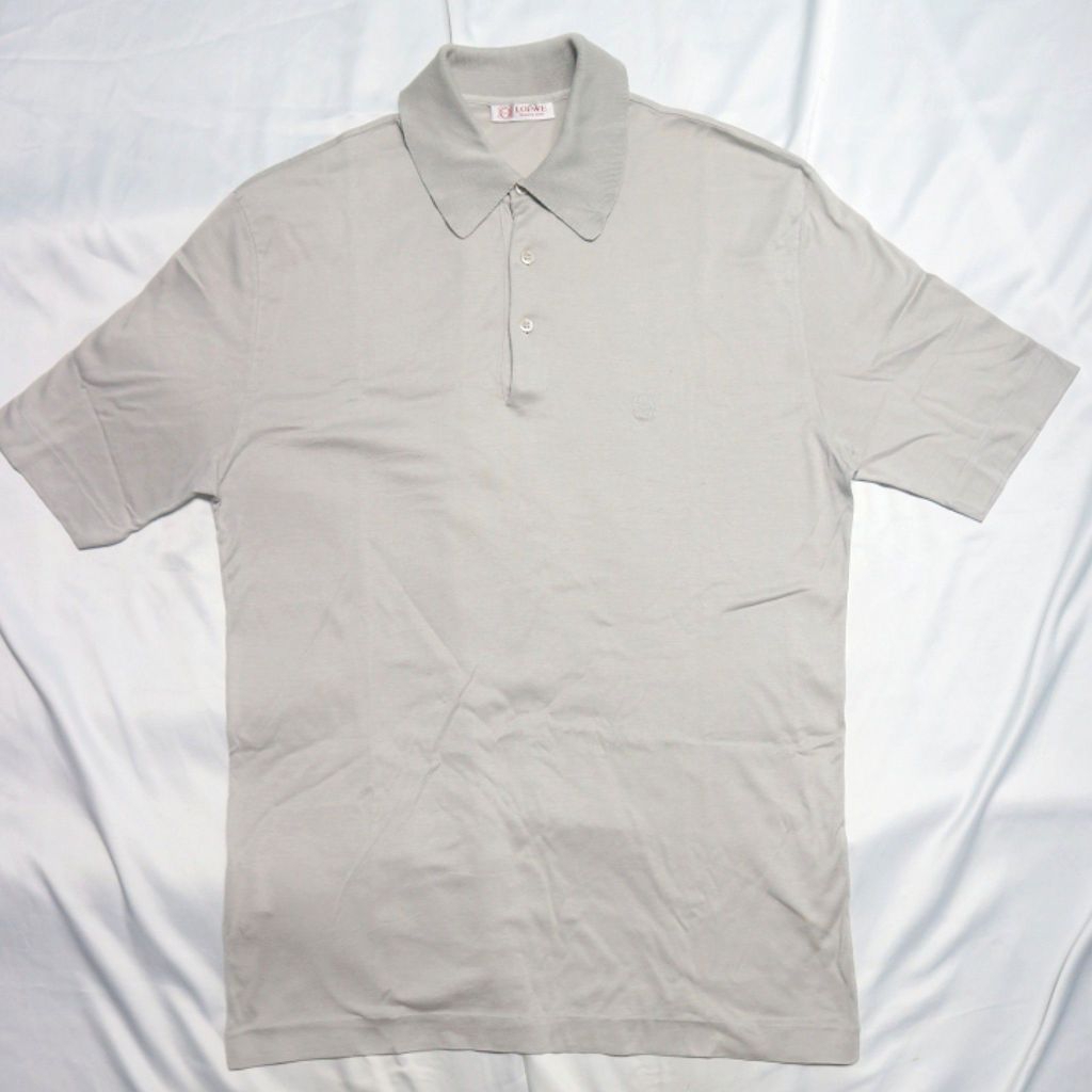 LOEWE Madrid 1846 Vintage Polo Shirt Adem Kerah Pendek Abu Knitwear Sweater Sweatshirt Crewneck Raju