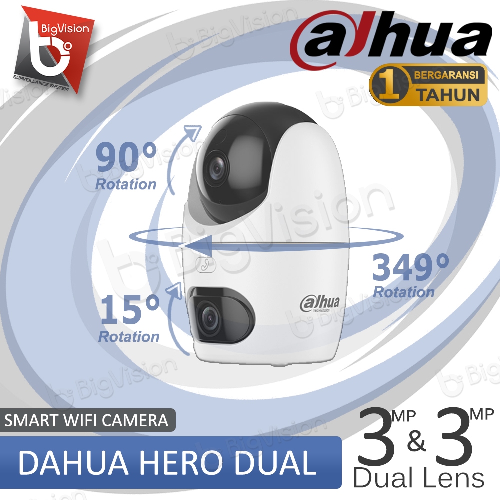 DAHUA HERO DUAL D1 H3D-3F 3MP WIFI CAMERA PTZ KAMERA WIRELESS DUAL LENS INDOOR FULL COLOR