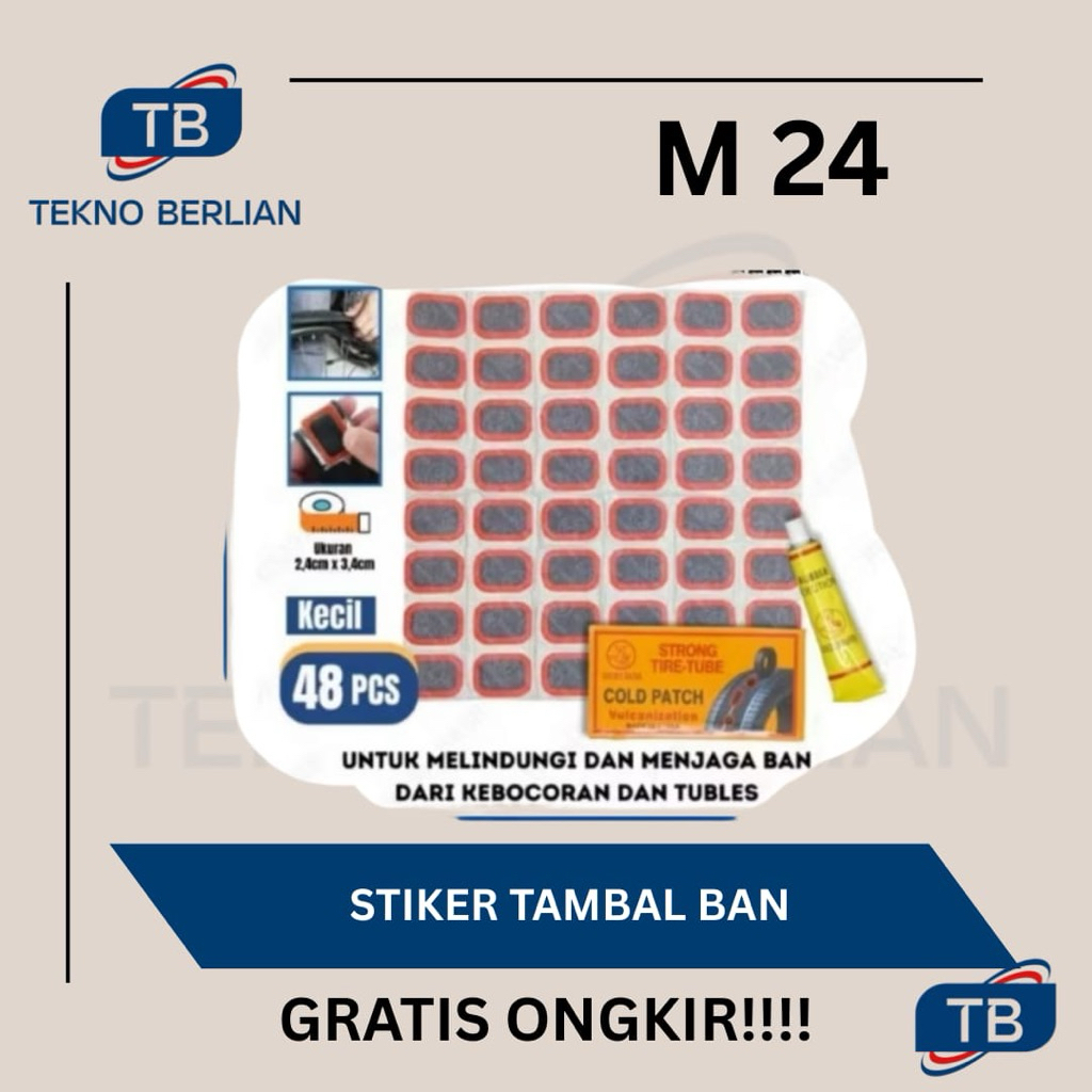 Lem Stiker Tambal Ban Cold Patch Tip Top Karet TipTop Large isi 24 Medium isi 48 Mobil Motor