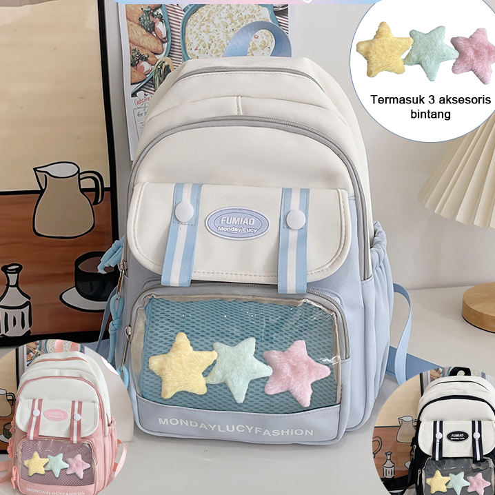Tas Sekolah ins lucu Wanita Seratus kecil mini Tas Bahu Kuliah tas ransel Perguruan Jepang korea imp