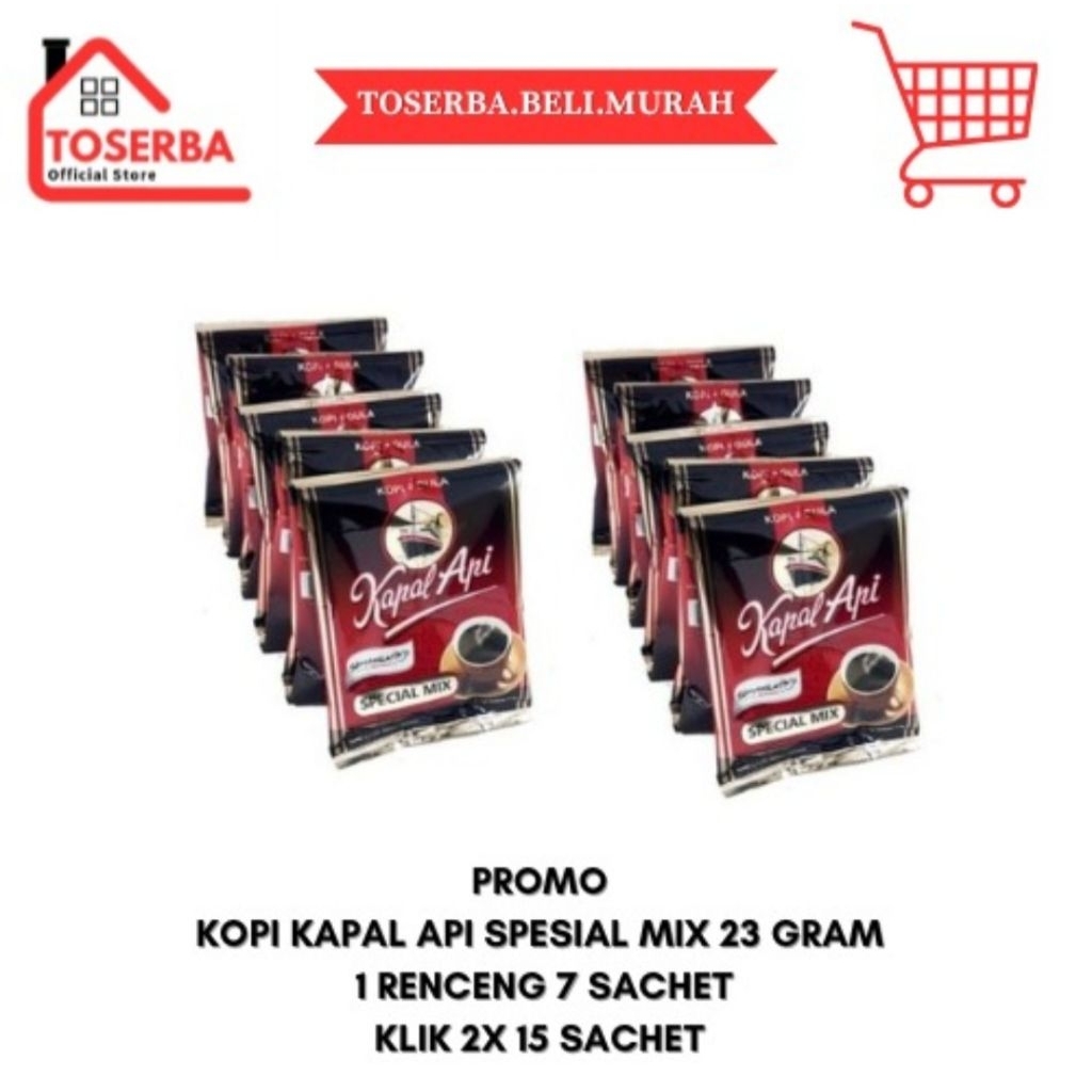 

[READY STOCK] KOPI PROMO Kapal Api MIX + GULA 23gr 1 Renceng 7 Sachet