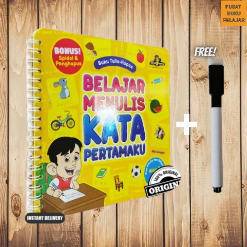 

Buku Tulis-Hapus Belajar Menulis Kata Pertamaku - Pensil Warna