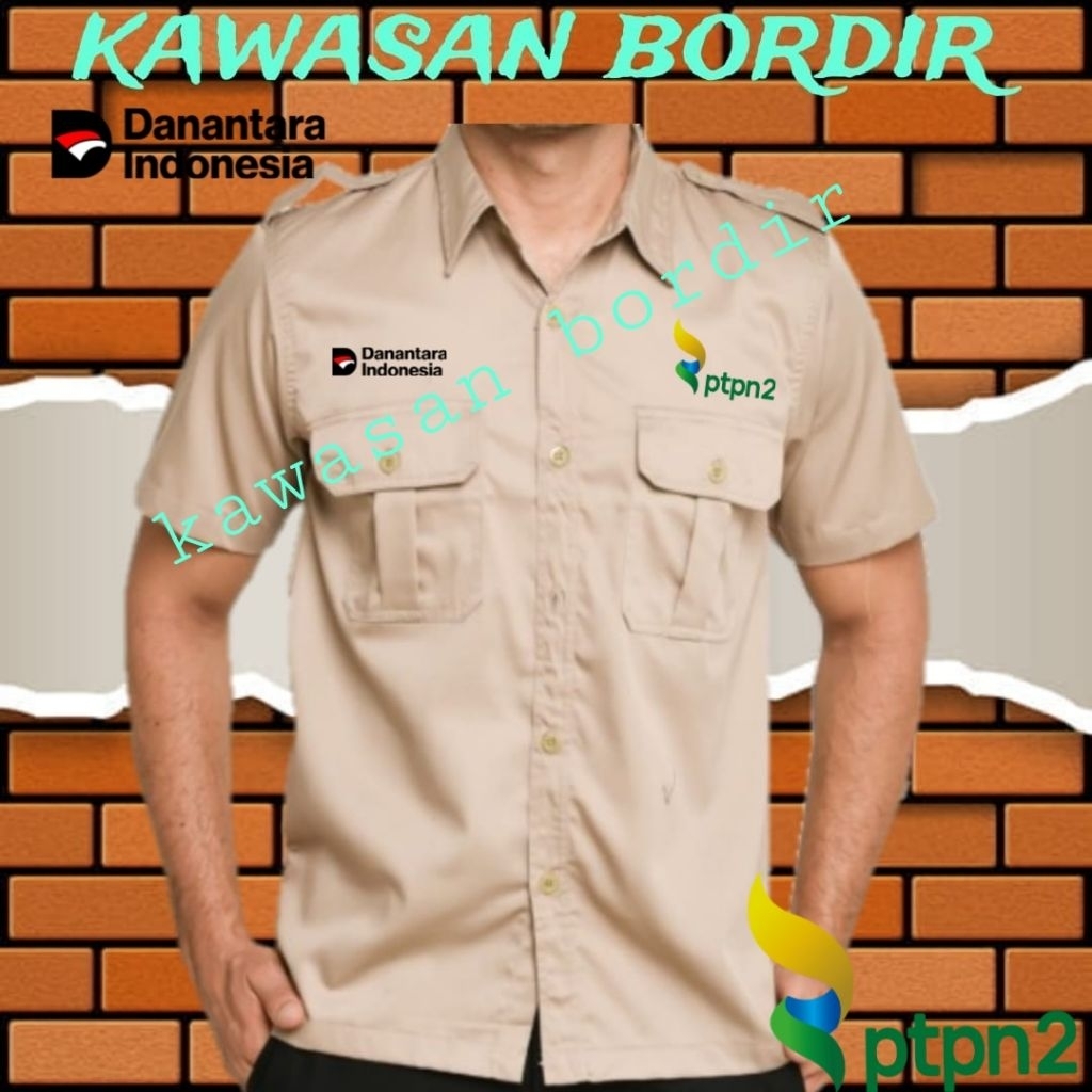 Kemeja danantara Indonesia PTPN 2 kemeja PTPN 2 seragam PTPN 2 baju PTPN 2 pdh PTPN 2 full bordir..