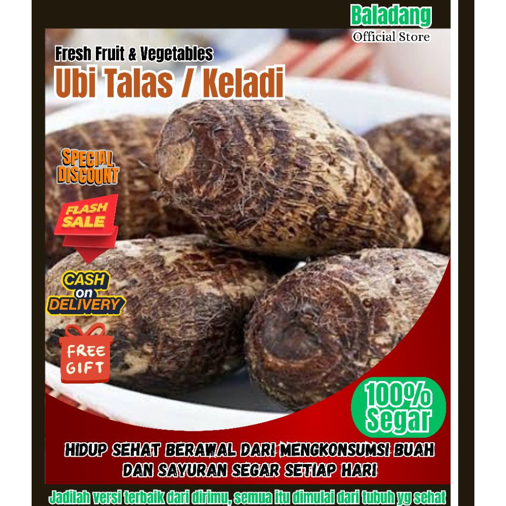 BOS - Ubi Talas 1 Kg / Ubi Keladi / Umbi Talas Segar