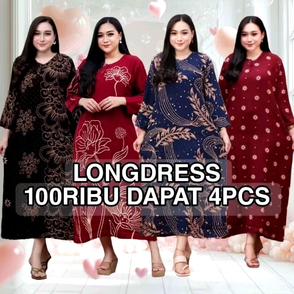 LONGDRESS BUSUI 100rb DAPAT 3pcs / Daster lengan panjang daster
viral