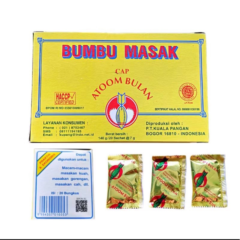 

Bumbu Masak Cap Atoom Bulan Sachet 7gr (1 Pack)