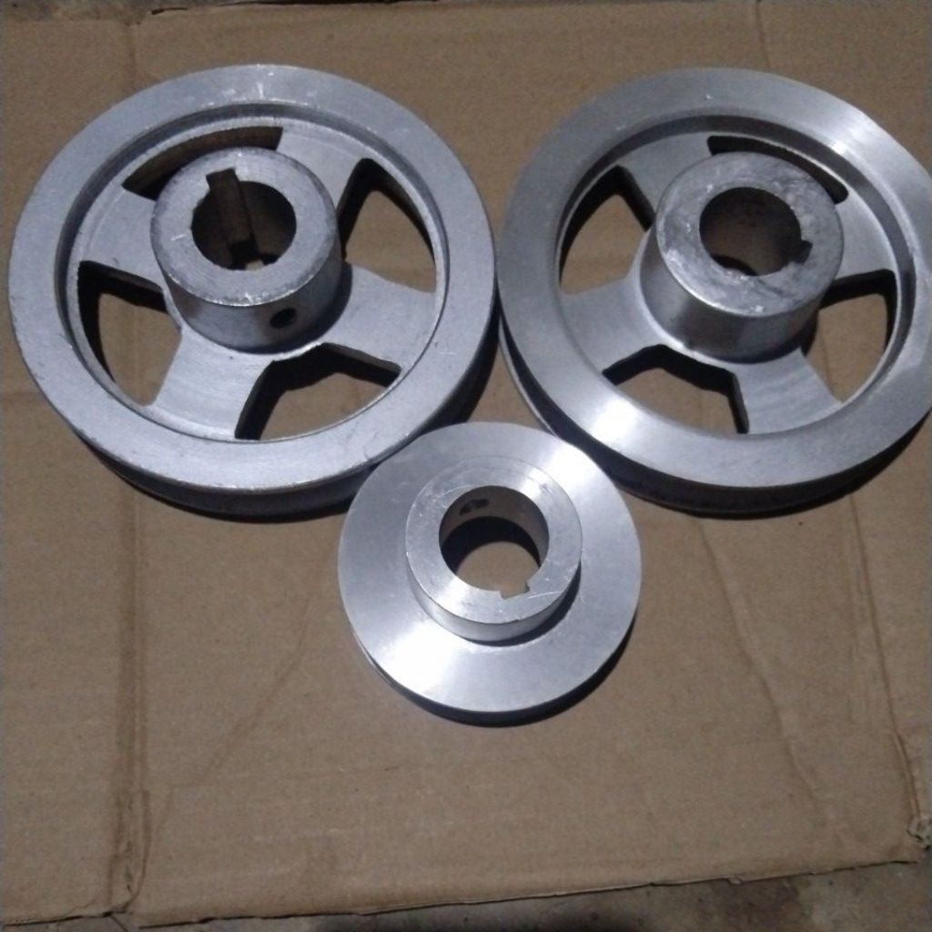PULEY ALUMUNIUM 3 inch JALUR A1 LUBANG AS 1 INCH