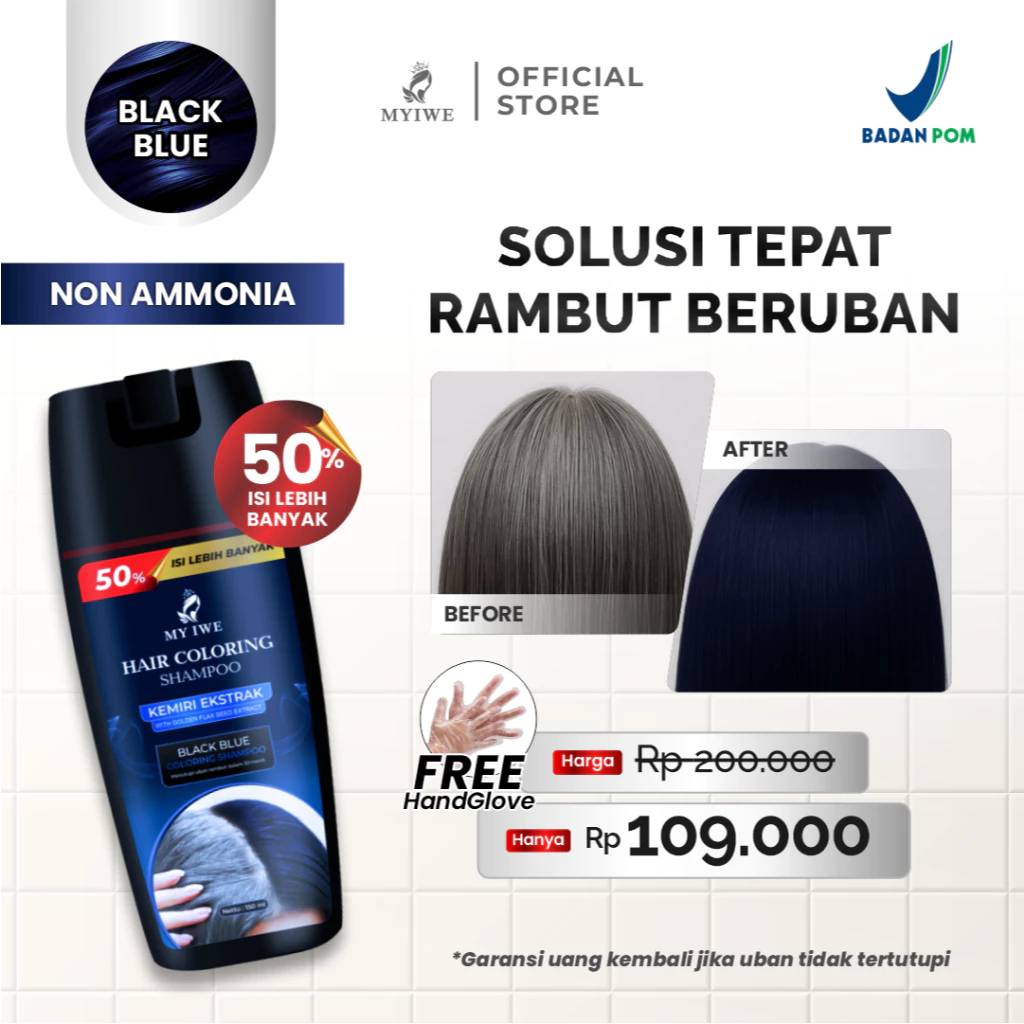 Myiwe Shampo Penghilang Uban Alami - BLACK BLUE