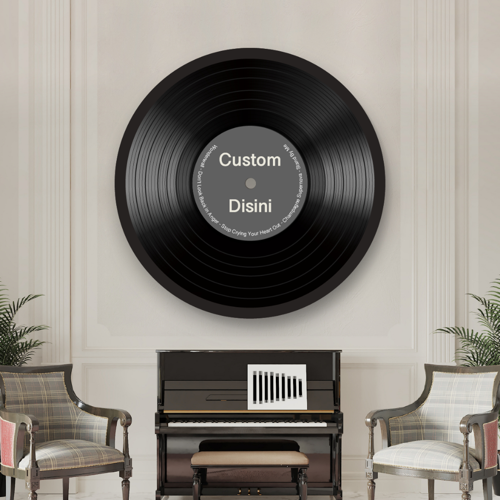 Hiasan Dinding [CUSTOM] Bentuk Piringan Hitam Musik Aesthetic Pop Poster Band Minimalis