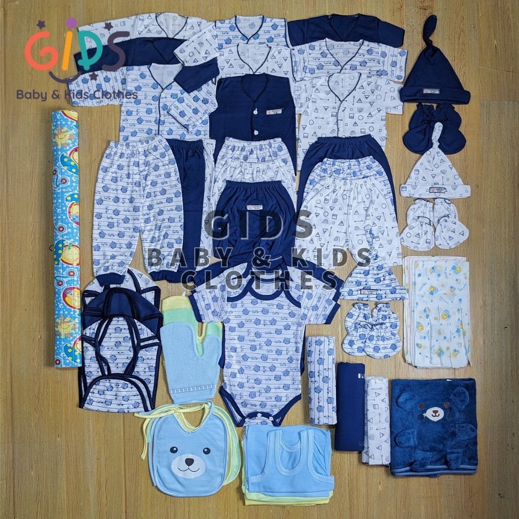 Gulden Kids Paket Lahiran 65 PCS Super Lengkap Baju Bayi Newborn 0-3 Bulan Bedong Perlengkapan Bayi