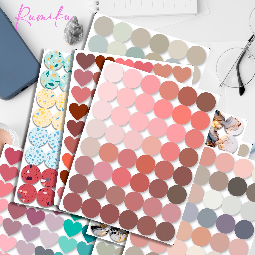

Stiker Kertas Dekor MACARON DOTS Paper Sticker DIY Planner Scrapbook