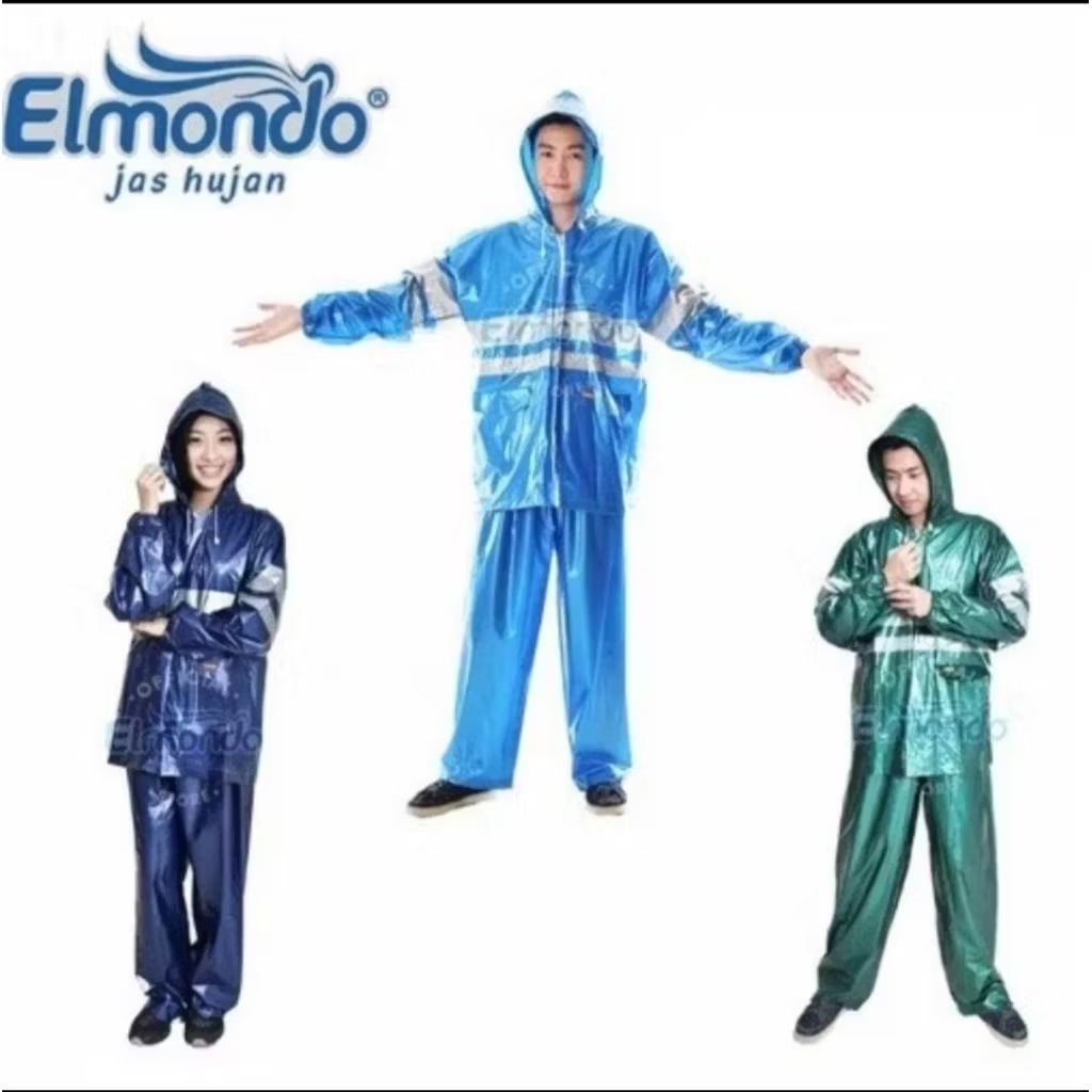 jas hujan stelan elmondo 907 stardust tebal karet/jas hujan baju+celana