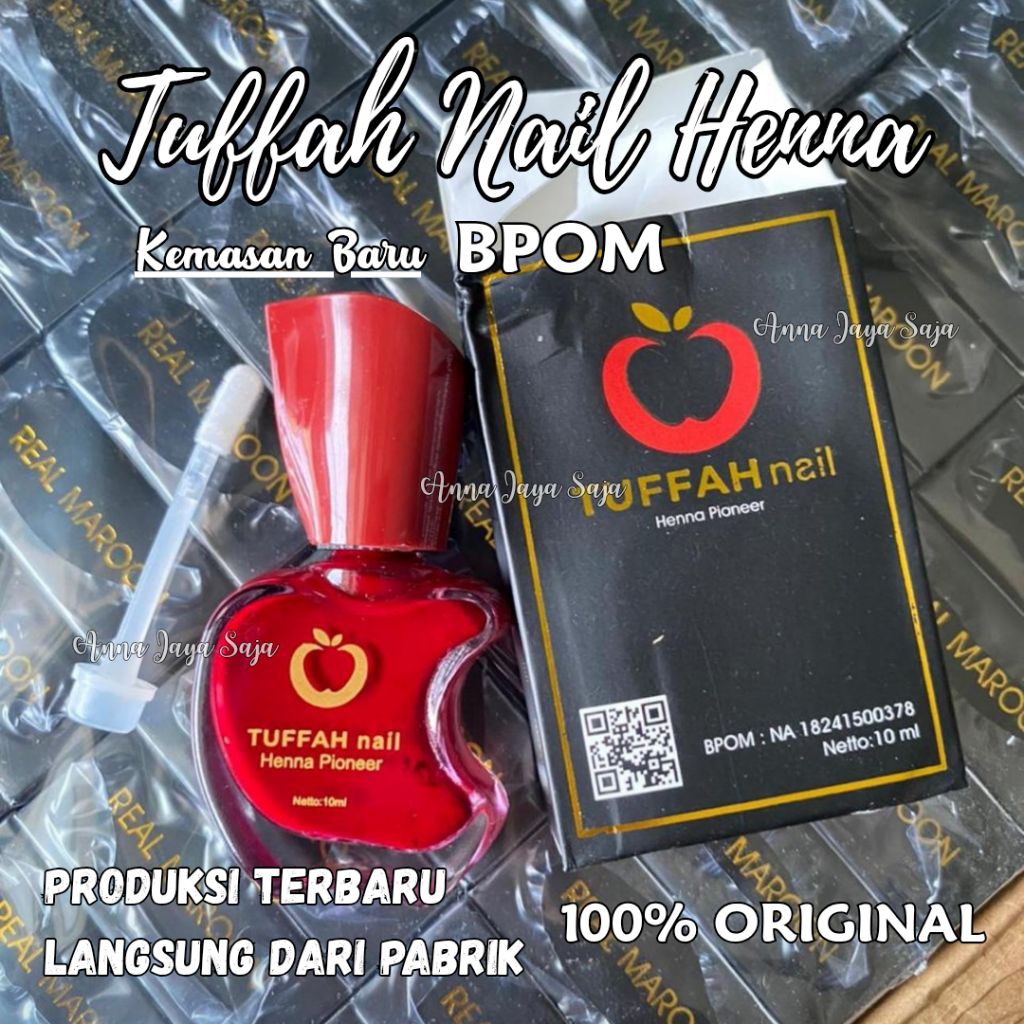 TUFFAH NAIL HENNA ORI KEMASAN BARU || HENNA TUFFAH || KUTEK HENNA - KUTEK MUSLIMAH
