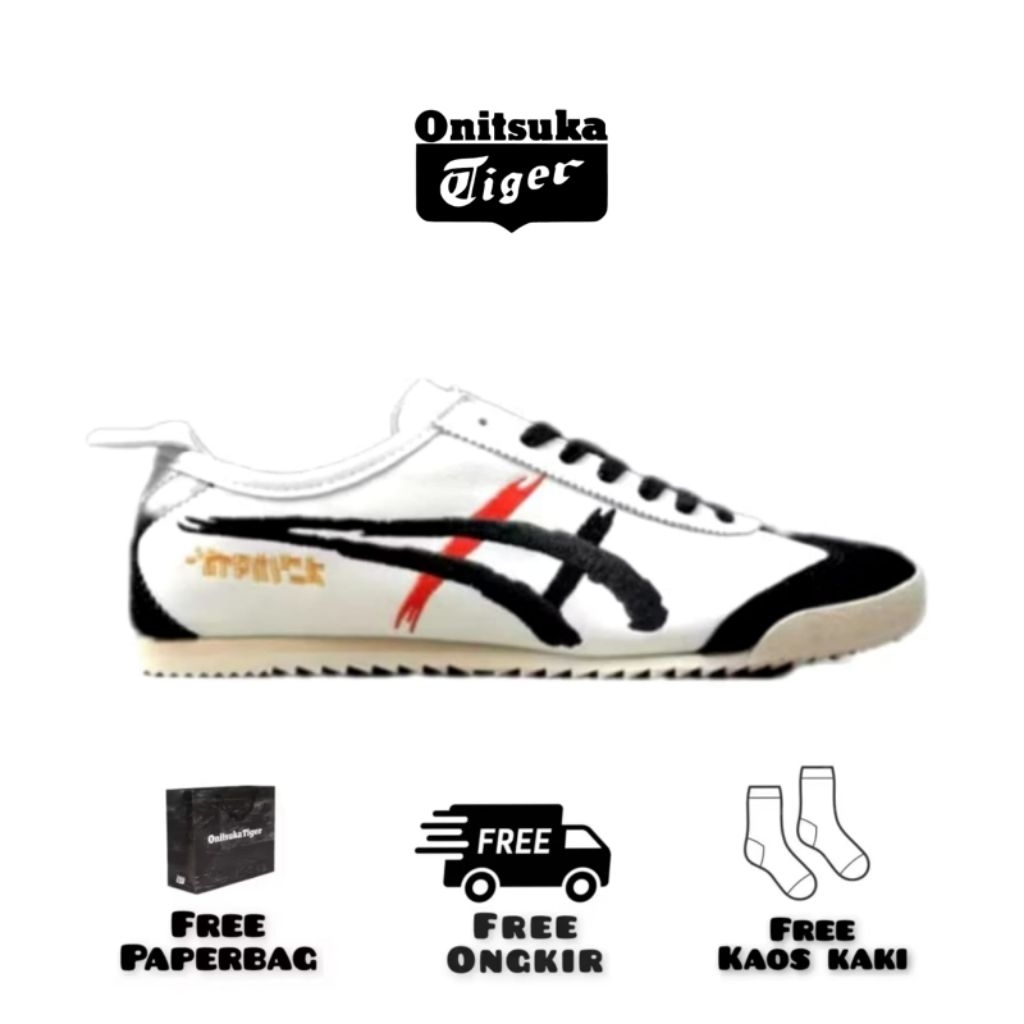 Sepatu Onitsuka Tiger Mexico 66 Nippon Made Kabuki White Black Red