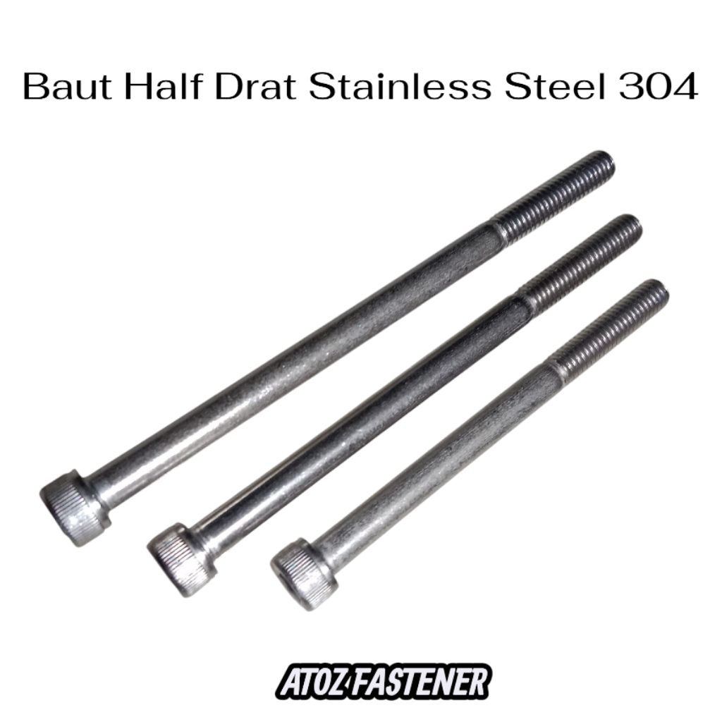 Baut L Half Drat M6 X 85 Stainless Steel 304 A2-70. Kunci L5