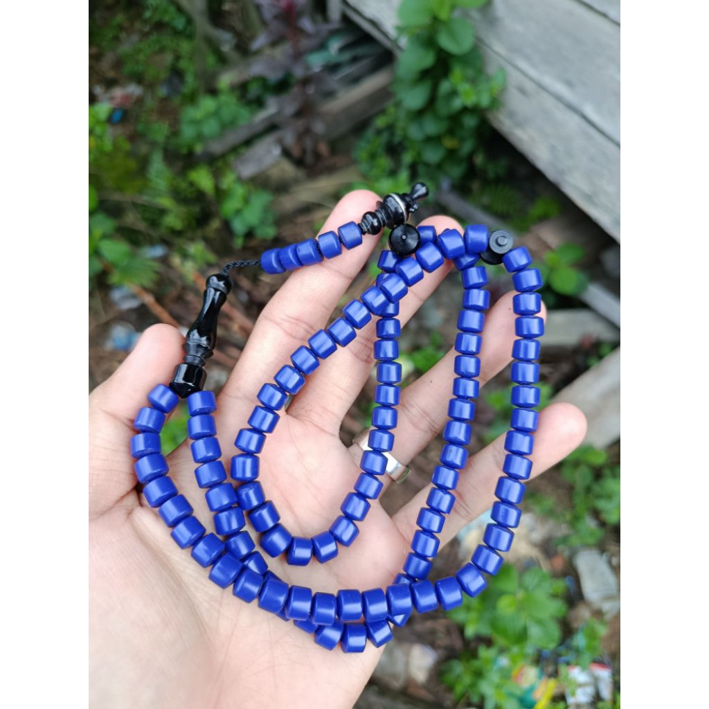 tasbih marjan warna biru plus koukah
