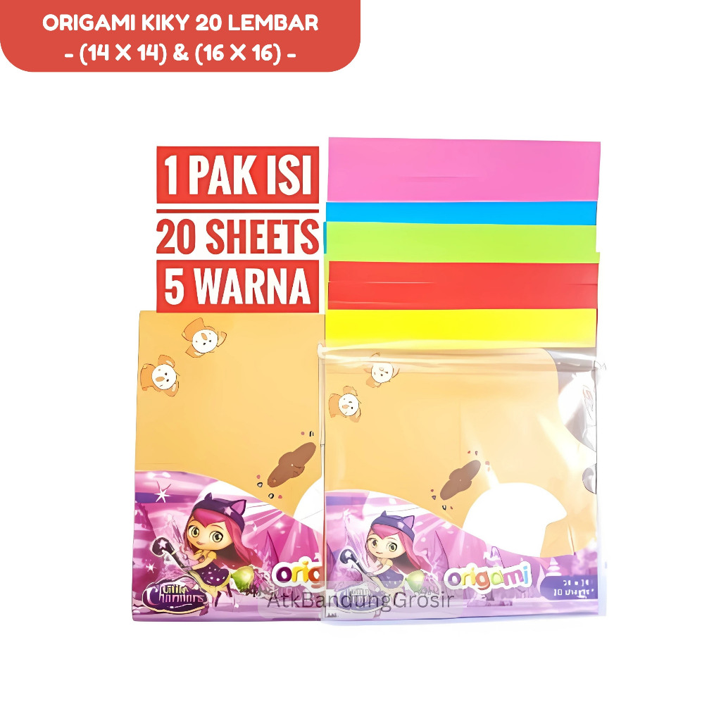 

Kertas Origami Lipat Kiky Ukuran 14 x 14 & 16 x 16 1 Pak Isi 20 Lembar